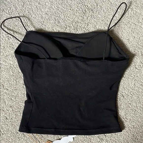 NWT | OGL Brami Black Fitted Sleeveless Crop Camisole w/Built in Bra - Picture 7 of 14
